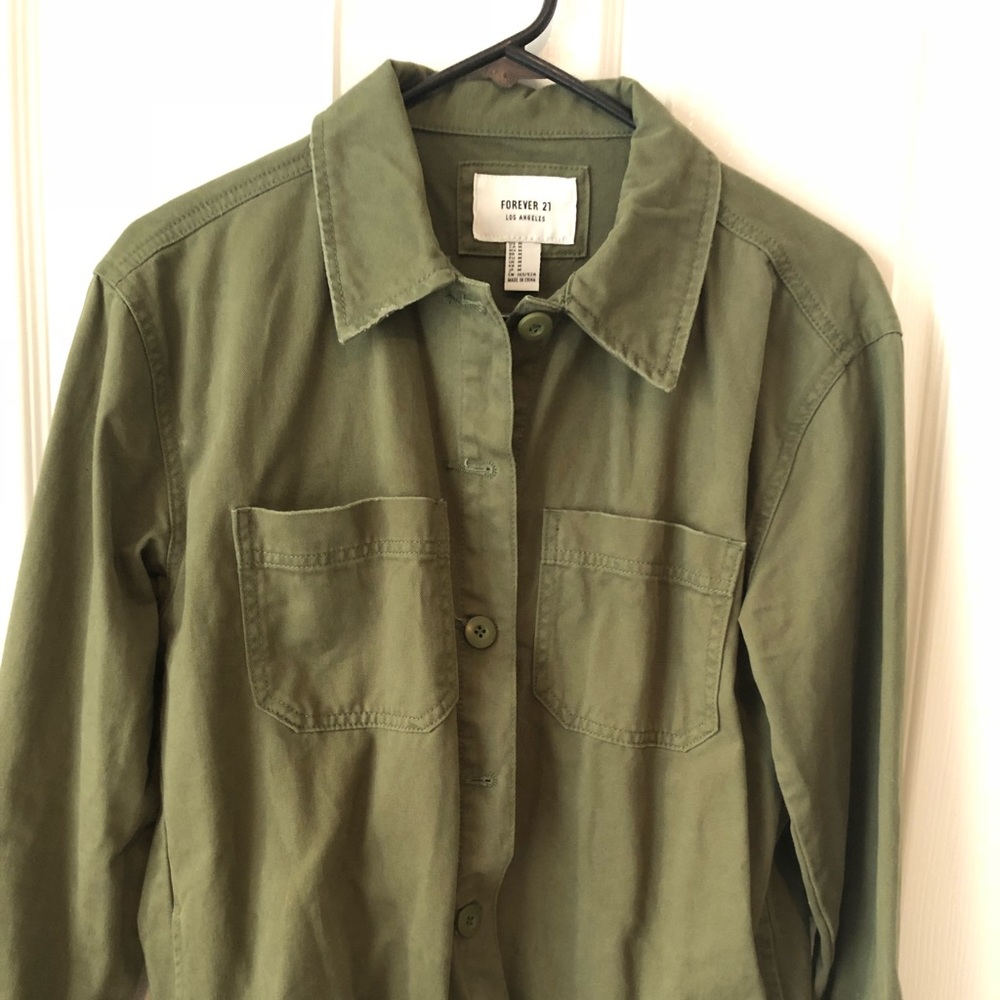 Olive green light polo/jacket